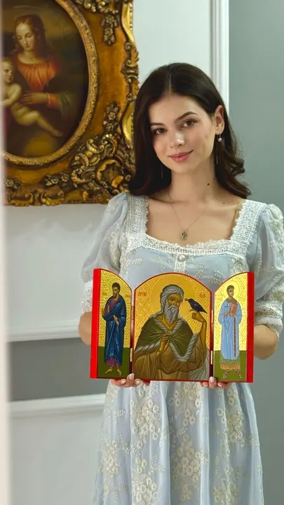 Icoană de familie pe triptic